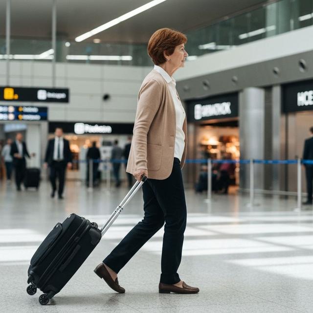 Travel disputes - traveler with suitcase at airport